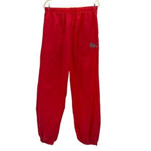 Vintage Nebraska Huskers Mens Large Pants Windbreaker Nylon Red Turbo Zone